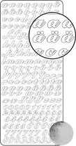 Vaessen Creative Sticker - 10x23cm - 10st - zilver alfabet cijfers