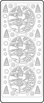 Vaessen Creative Sticker - 10x23cm - 10st - zilver kersttafereel