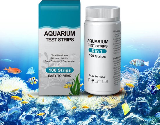 Aquarium Test Strips Premium Kwaliteit - Test Strips Drinkwater - Test Strips Zwembad ph en gloor- Test Strips 6 in 1 (100 strips) - Testset - Aquarium, Jacuzzi, Spa