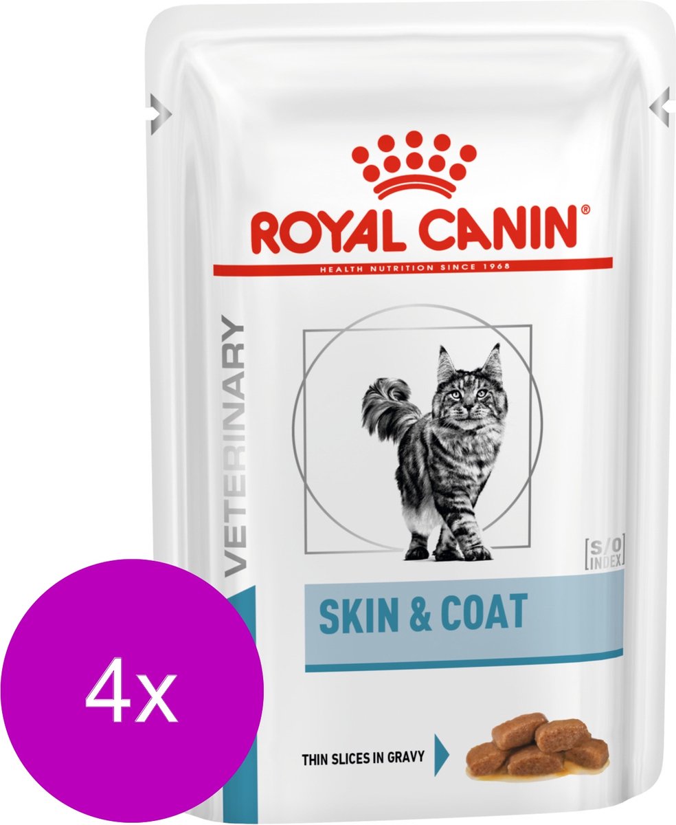 Royal Canin Veterinary Diet Skin & Coat Wet - Kattenvoer - 4 x 12 x 85 g