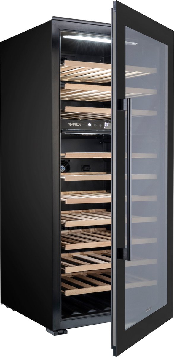 Temptech OZ124DB Wijnkoelkast 74 Flessen 2 Zones Zwart - afbeelding 3