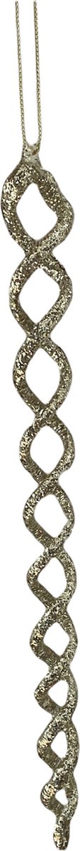Diga Colmore kersthanger Icicle goud glas - 2 stuks - 3x3x25 cm