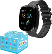 KIDDOWZ Smartwatch Kinderen – GPS Horloge voor Kids – Met Tracker Kind – Kinderhorloge – jongen / meisje – Waterbestendig - HD Camera – Inclusief Simkaart – Zwart