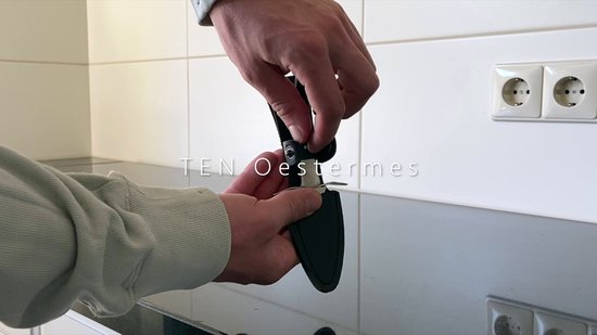 TEN - Oyster Set XL - 2x couteau à huîtres avec gant en acier inoxydable +  2x Gants en