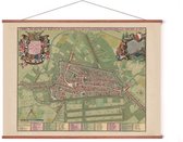 Poster In Posterhanger - Historische Oude Kaart Utrecht - 50x70 cm - Kader Hout - Ophangsysteem - Plattegrond