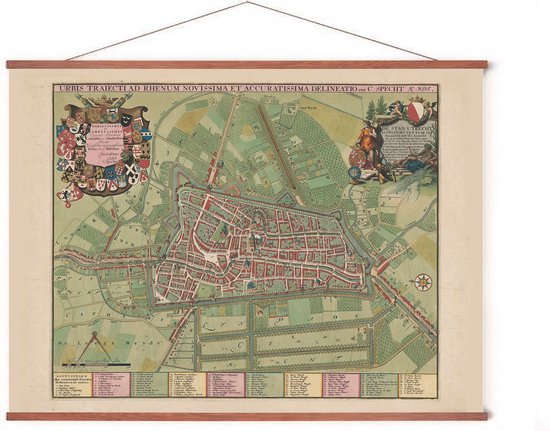 Poster Historische Oude Kaart Utrecht - 50x70