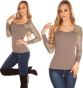 Dames Fashion Trui Cappuccino - one size S/M