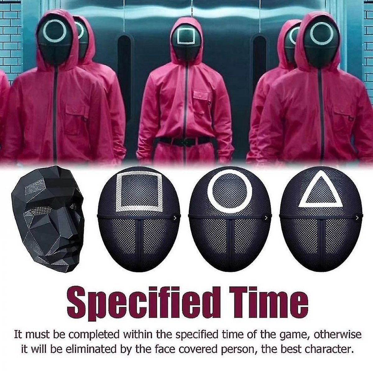 Funidelia | Squid Game kostuum en masker met driehoek - Officieel