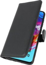 Lelycase Echt Lederen Booktype Samsung Galaxy A12 / M12 hoesje - Zwart