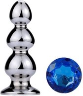 Nooitmeersaai - Metalen buttplug 50 – 170 mm blauw kristal