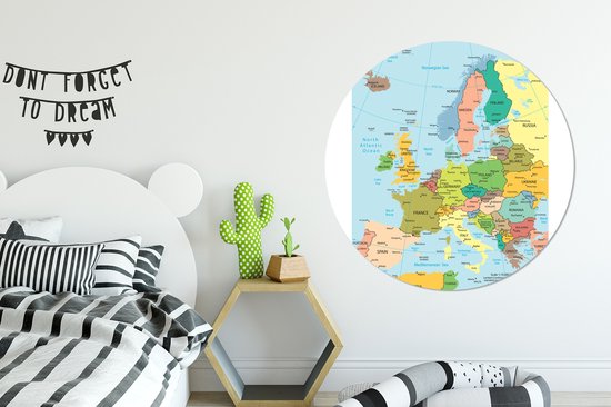 Cercle mural - Plastique - Carte - Europe - Politique - ⌀ 140 cm