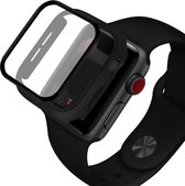 Apple Watch 7/8 45MM Hoesje Plastic Bumper met Tempered Glass Zwart