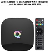 Qplus Android TV Box Android 9.0 Mediaspeler - Kodi - 4K 6K HDR- 4GB RAM 32GB ROM