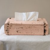 Otentic - Houten Tissue Box - Vintage - Baksteenmal - Rose