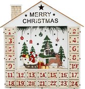 Calendrier de l'Avent de Noël de Luxe S&L 2021 Boîte de calendrier de l'Avent avec décoration LED en bois LED