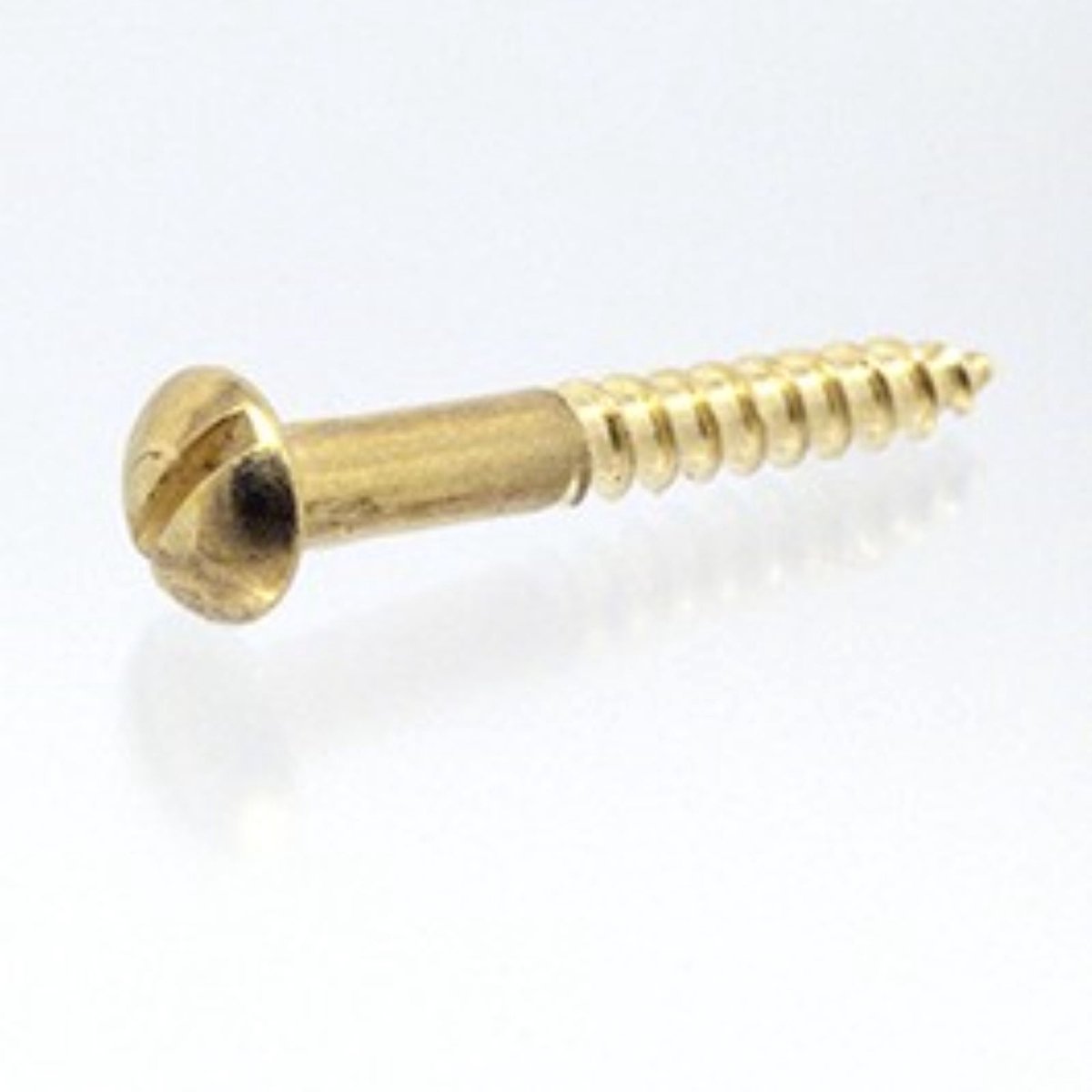 Houtschroeven bolkop messing 4.0x25mm. lang. 7 stuks. Homefix. gleufkop.