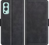 OnePlus Nord 2 Hoesje - Mobigear - Slim Magnet Serie - Kunstlederen Bookcase - Zwart - Hoesje Geschikt Voor OnePlus Nord 2