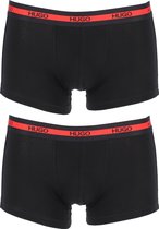 HUGO trunk (2-pack) - heren boxers normale lengte - zwart -  Maat: S