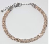 ennovycreations, kumihimo GOUD, staal 20.5 cm + 4 cm verlengketting ( L )