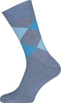 Burlington King herensokken - katoen - licht jeansblauw met turquoise -  Maat: 46-50