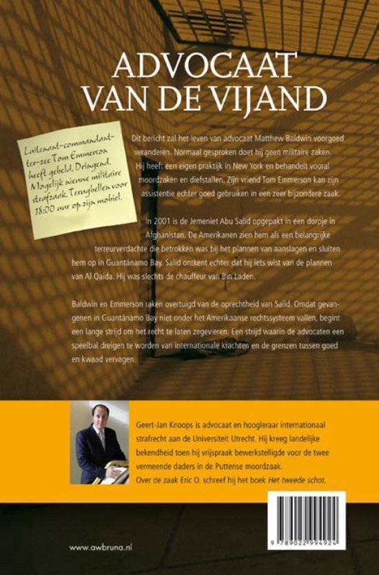 Cover van het boek 'Advocaat van de vijand' van Geert-Jan Alexander Knoops en G.-J.A. Knoops