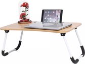 Odisus®Office - Laptopstandaard - Bamboe Laptoptafel - Tablet & Drank Houder - Ergonomisch