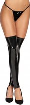 ILO Vinyl Zipper Stockings - Black - Maat L/XL