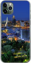 Geschikt voor iPhone 11 Pro Max hoesje - Rotterdam - Nederland - Skyline - Siliconen Telefoonhoesje
