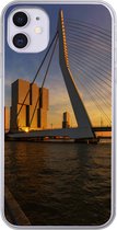 Geschikt voor iPhone 11 hoesje - Rotterdam - Zonsondergang - Erasmus - Siliconen Telefoonhoesje