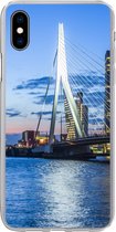 Geschikt voor iPhone Xs hoesje - Rotterdam - Water - Skyline - Siliconen Telefoonhoesje
