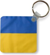 Sleutelhanger - Uitdeelcadeautjes - Close-up van de vlag van Oekraïne - Plastic