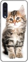 Geschikt voor Samsung Galaxy A50 hoesje - Kitten - Wit - Neus - Meisjes - Kinderen - Jongens - Kids - Siliconen Telefoonhoesje