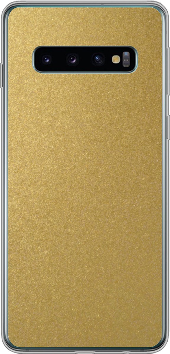 Telefoonhoesje Geschikt voor Samsung Galaxy S10 hoesje - Goud - Metaal - Luxe - Design - Siliconen Telefoonhoesje Telefoonhoesje