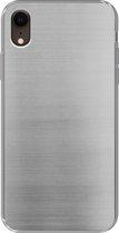 Geschikt voor iPhone XR hoesje - Metaal print - Zilver - Lijn - Grijs - Structuur - Siliconen Telefoonhoesje