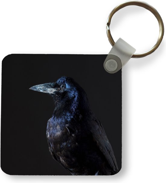 Sleutelhanger - Vogel - Dieren - Zwart - Plastic - Rond - Uitdeelcadeautjes