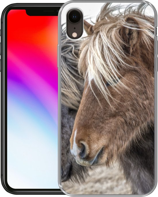 Coque iPhone XR - Paarden - Nature - Macro - Coque de téléphone en Siliconen