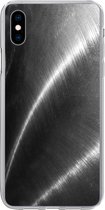 Geschikt voor iPhone Xs Max hoesje - Metaal print - Zilver - Zwart - Wit - Siliconen Telefoonhoesje