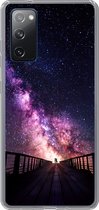 Geschikt voor Samsung Galaxy S20 FE hoesje - Heelal - Sterrenstelsel - Paars - Jongens - Meisjes - Kinderen - Siliconen Telefoonhoesje