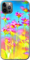 Geschikt voor iPhone 13 Pro Max hoesje - Bloemen - Kunst - Psychedelisch - Siliconen Telefoonhoesje