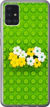 Geschikt voor Samsung Galaxy A52 5G hoesje - Ondervloer met bloemen - Siliconen Telefoonhoesje