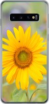 Geschikt voor Samsung Galaxy S10 hoesje - Bloemen - Zonnebloem - Geel - Siliconen Telefoonhoesje