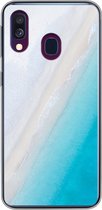 Geschikt voor Samsung Galaxy A40 hoesje - Strand - Zee - Blauw - Siliconen Telefoonhoesje