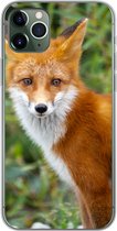 Geschikt voor iPhone 11 Pro Max hoesje - Vos - Oranje - Bos - Siliconen Telefoonhoesje