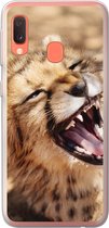 Geschikt voor Samsung Galaxy A20e hoesje - Cheetah - Dier - Close up - Siliconen Telefoonhoesje