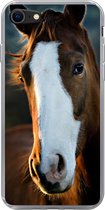 Geschikt voor iPhone 8 hoesje - Paard - Kop - Licht - Siliconen Telefoonhoesje