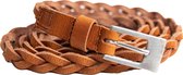 Vlechtriem Cognac 2cm breed | Tannery Leather