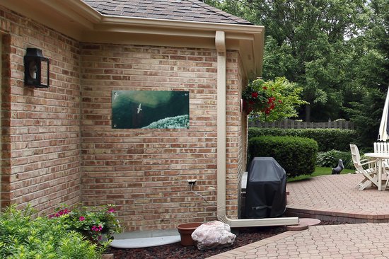 Poster de jardin Vogel - Water - Berg - 80x40 cm - Décoration murale Outdoor - Poster de jardin - Toile de jardin - Poster de clôture - Tableau de jardin.