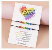 Bixorp - Set de 2 bracelets d'amitié Pride - Bracelet motif LGBT+ amusant pour deux