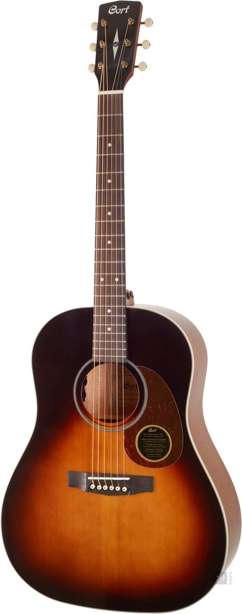 Cort Earth 100 SSF elektro-akoestische western gitaar met massief sparren bovenblad en Fisman Sonitone pickup