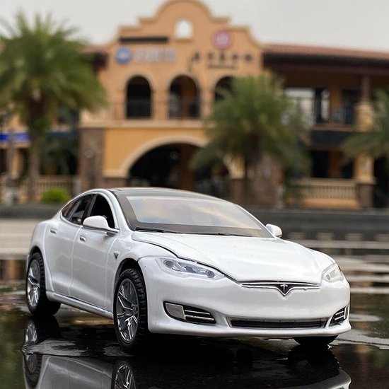 draadloze tweede opwinding Nezr® Auto Speelgoed Jongens - Tesla Model S - Modelauto - Geluid en Licht  - 1:32 -... | bol.com